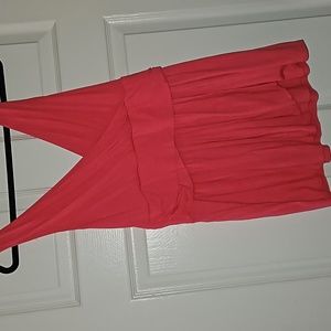 Coral v neck top